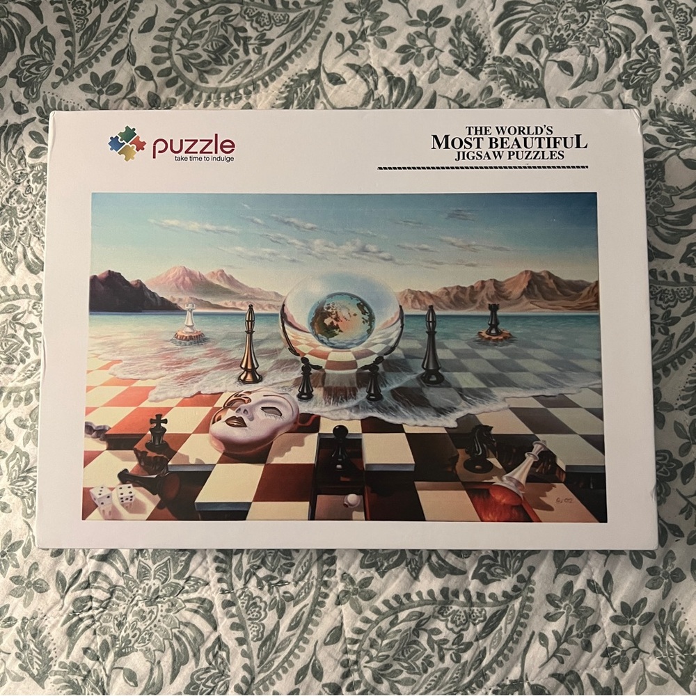 The World’s Most Beautiful Jigsaw Puzzles, Abstract Chess Board, EUC